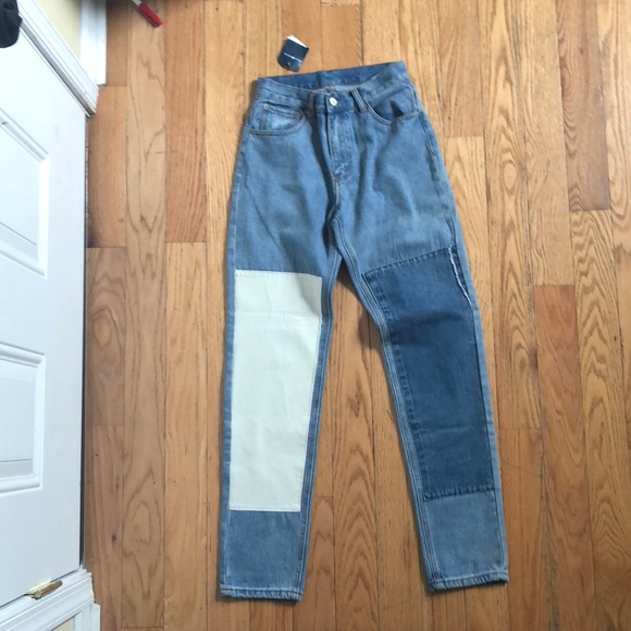 colorblock mom jeans